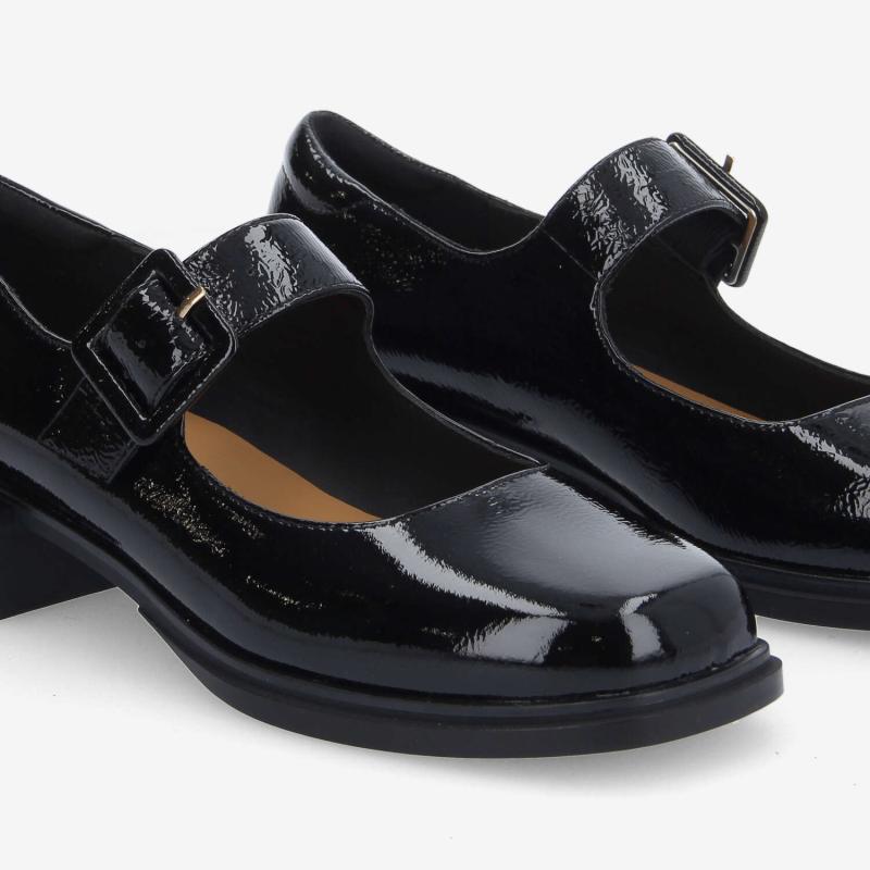 OSTEND BALLERINA W - WRINKLED PATENT - NOIR